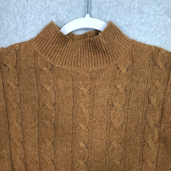 Hippie Rose Sweater XS Rust Cable Twist Open Back Academia Tennis Prep Heritage - Picture 6 of 13